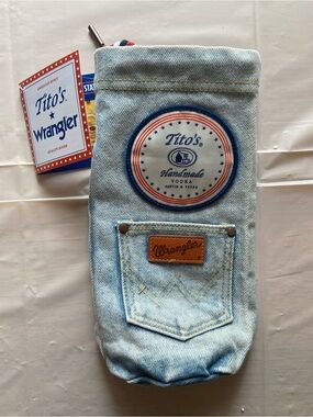 Tito’s Vodka Wrangler Jeans Bottle Sleeve Denim Bottle Holder No Bottle Included